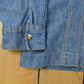 Vintage 1970s Lee Western Style Pearl Snap Button Up Denim Shirt Men's Large