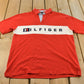 Vintage 1990s Tommy Hilfiger Striped Polo Shirt Men's Large / Preppy Style / Americana / Spellout Logo