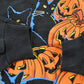 Vintage 1990s Halloween Pumpkin Raglan Crewneck Sweatshirt Men's M-L