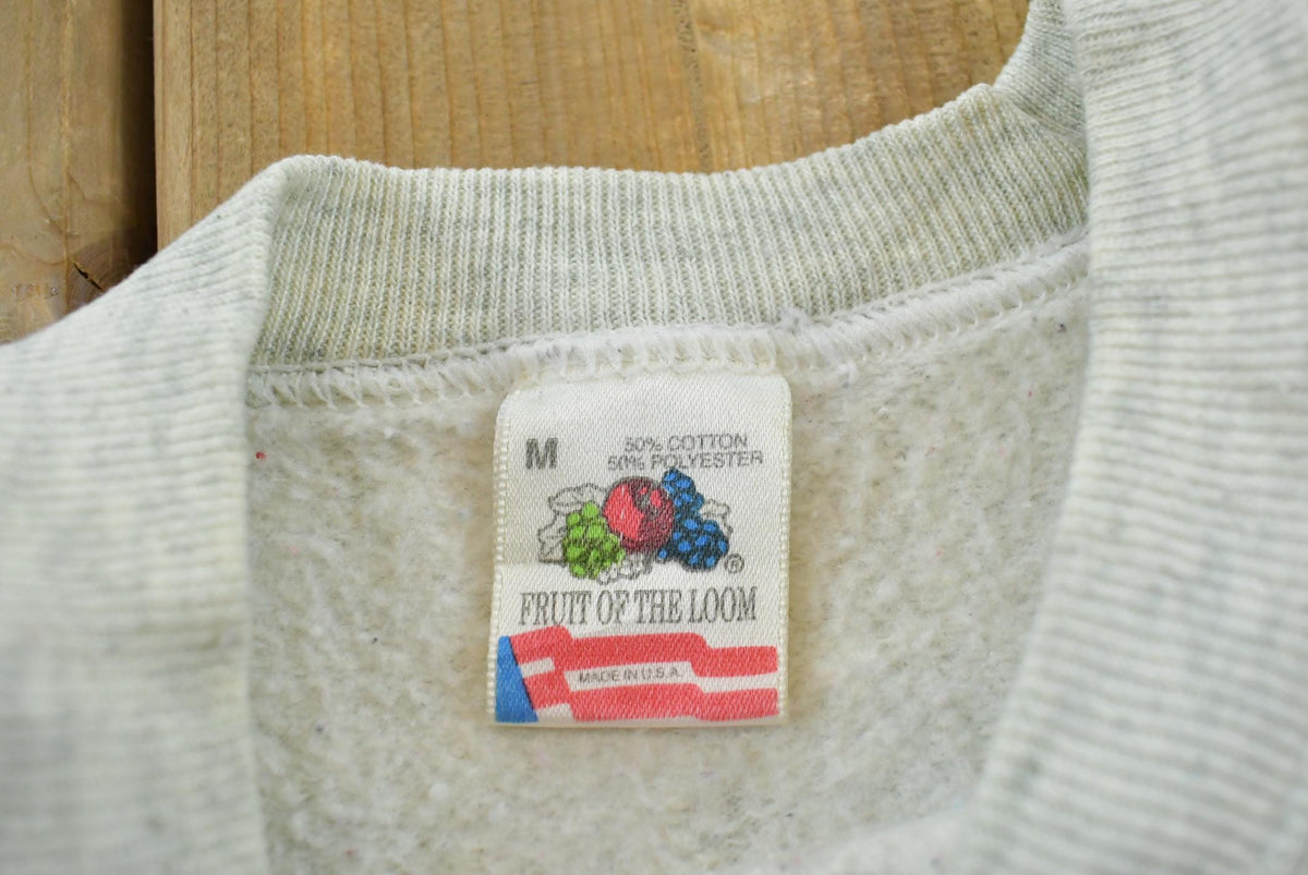 Vintage 1990s Embroidered Teddy Bear Love Raglan Crewneck Sweatshirt Men's S