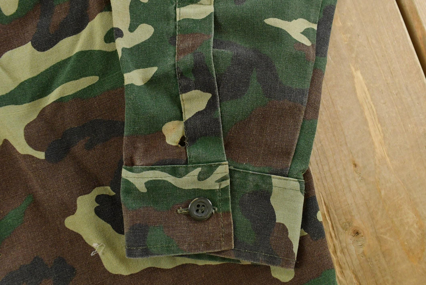 Vintage 1980's Military Button Up Shirt Mens L
