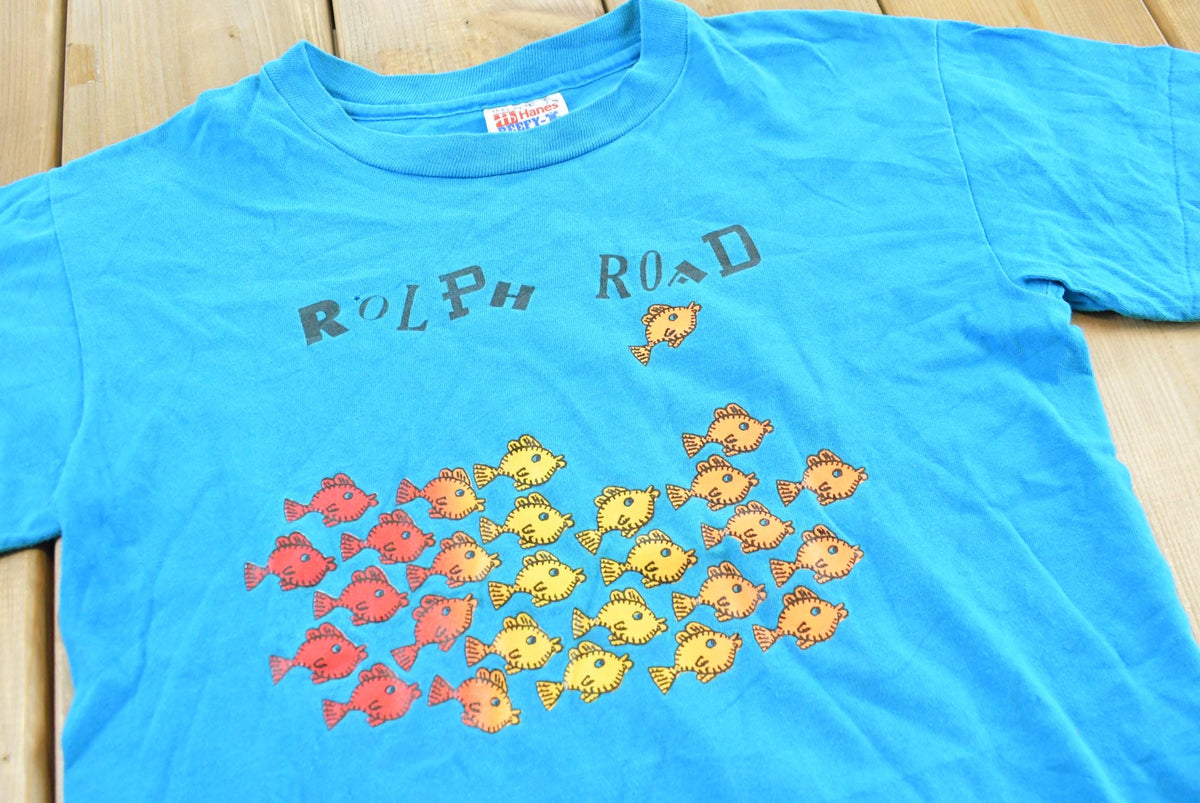 Vintage 1990s Rolph Road School of Fish T-Shirt Youth M Men's Medium