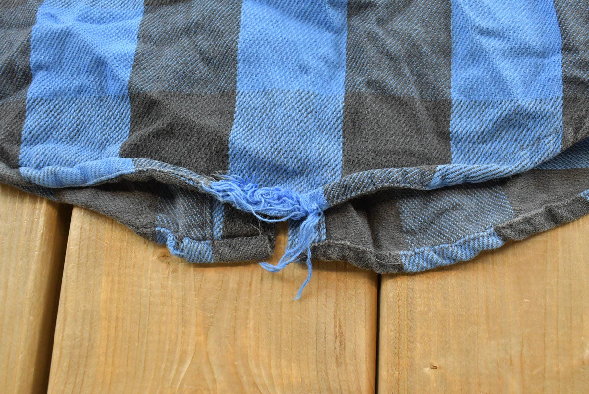 Vintage 1990s Blue Buffalo Check Plaid Flannel Button Up Shirt Men's M