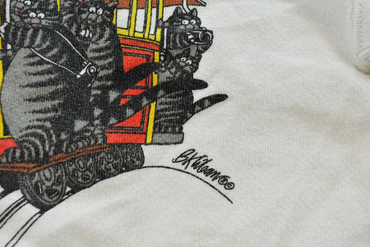 Vintage 1990s Crazy Shirt B Kliban Cats San Francisco Cable Car Souvenir Cartoon Sweatshirt Youth XS