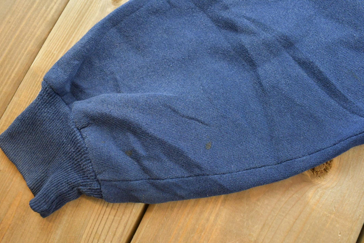 Vintage 1990s Russell Athletic Blank Blue Zip-Up Hoodie Sweatshirt Men's L