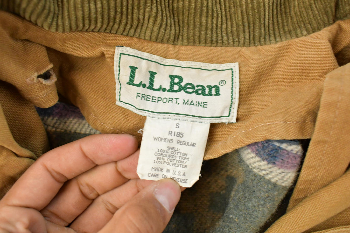 Vintage 1980s L.L. Bean Wool Lined Canvas Field Duster Jacket Women's S