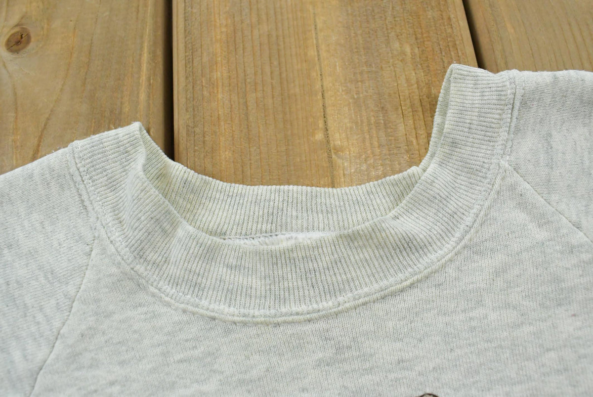 Vintage 1990s Embroidered Teddy Bear Love Raglan Crewneck Sweatshirt Men's S