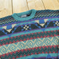 Vintage 1990s Van Heusen Acrylic Knit Striped Crewneck Sweater Men's M