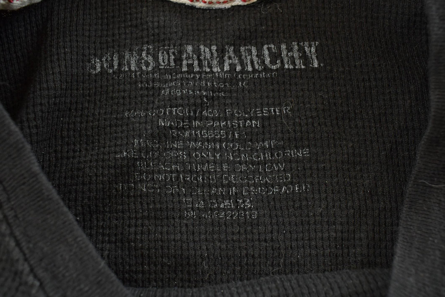 Vintage Y2K Sons of Anarchy Grim Reaper Thermal Knit Long Sleeve Shirt Men's Small
