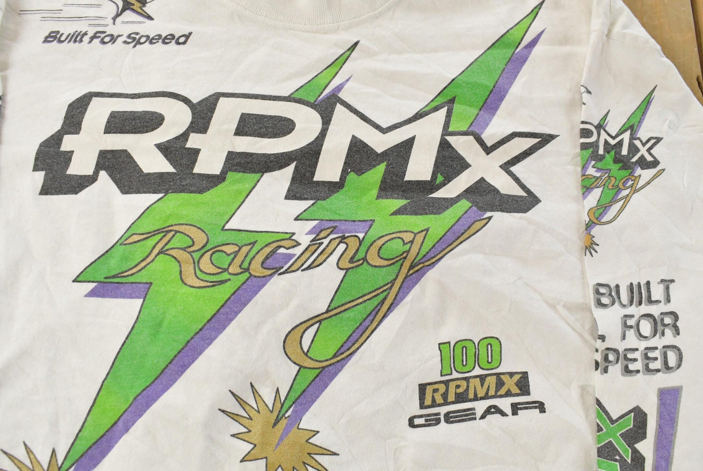 Vintage 1990s RPMX Motocross Racing All Over Print Long Sleeve T-Shirt Men's XL
