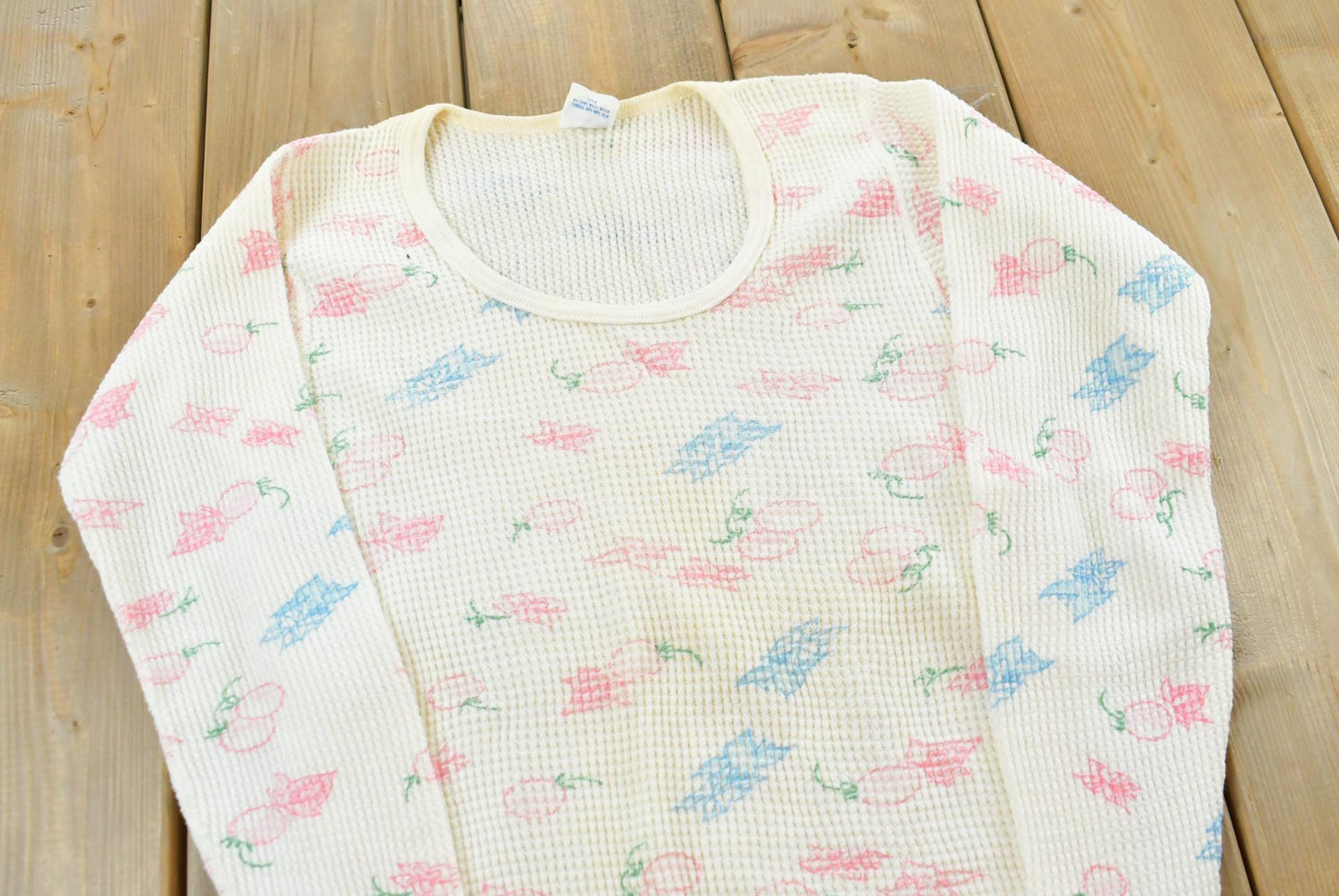 Vintage 1980s Cherry Thermal Shirt Women's XS