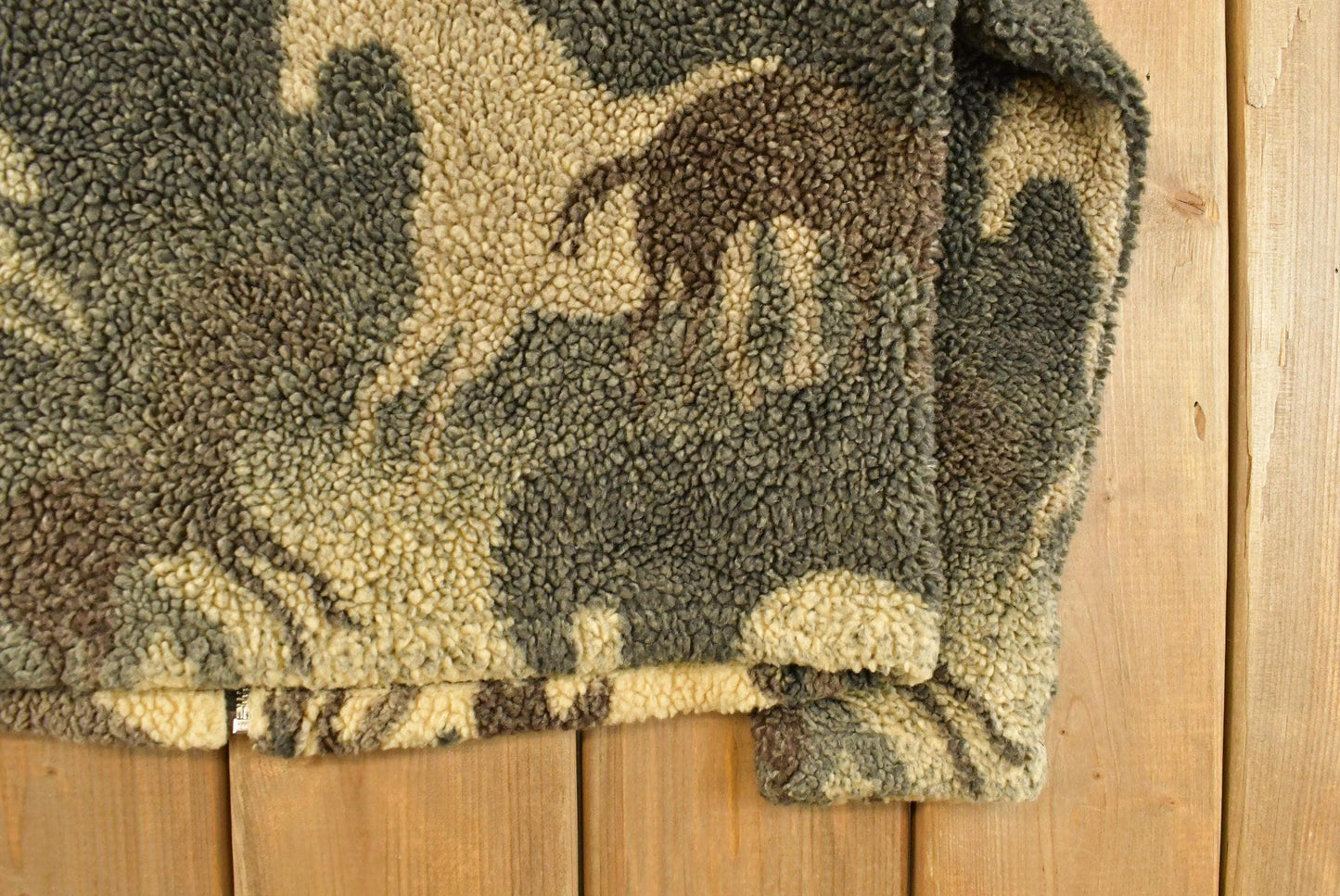 Vintage 1990s Horse Graphic All Over Print Full Zip Fleece Sweater Women's S