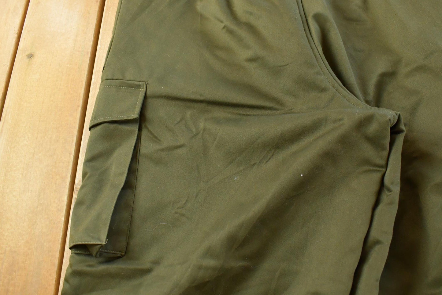 Vintage 1990s Military Olive Green Insulated Bib Cargo Overalls Men's 40 x 28.5
