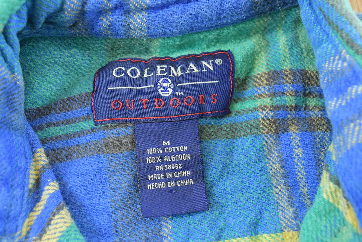 Vintage 1990s Coleman Outdoors Plaid Flannel Button Up Shirt Men's XL Men's Medium