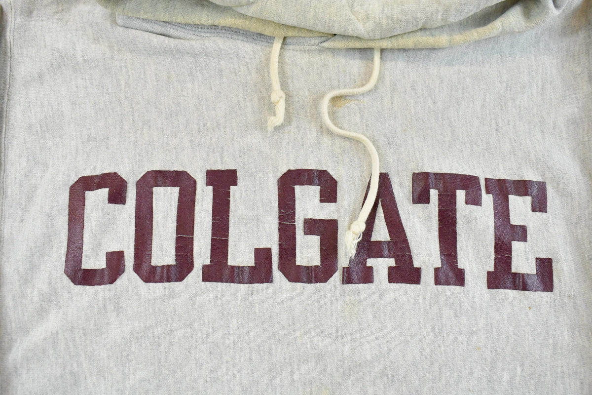 Vintage 1980s Colgate University Champion Reverse Weave Hoodie Men's Large / 80s College Sweatshirt / Made In USA