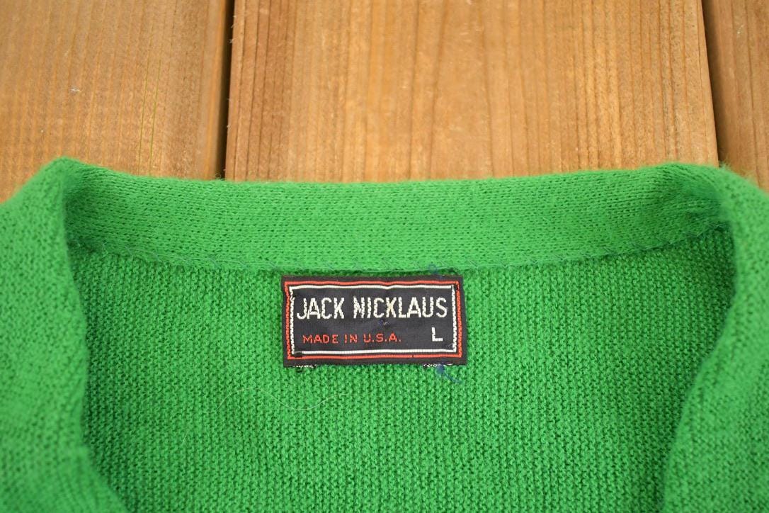 Vintage 1970s Jack Nicklaus Knit Cardigan Sweater Men's L