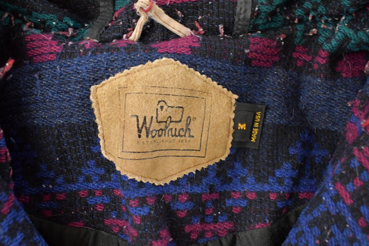 Vintage 1990s Woolrich Aztec Pattern Wool Jacket Women's M