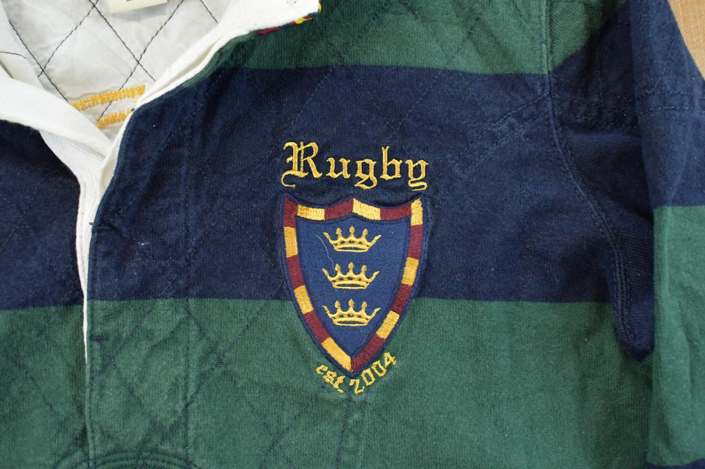 Vintage 2000s Ralph Lauren Rugby Embroidered Equestrian Long Sleeve Polo Shirt Men's Medium