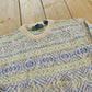Vintage 1990s Colours Alexander Julian Knit Shetland Wool Argyle Crewneck Sweater Men's S / 90s Knitted Sweatshirt / Made in Hong Kong