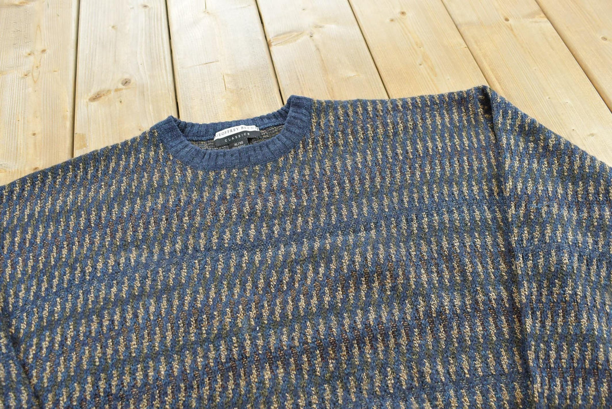 Vintage 1990s Geoffrey Beene Acrylic Knit Crewneck Sweater Men's L