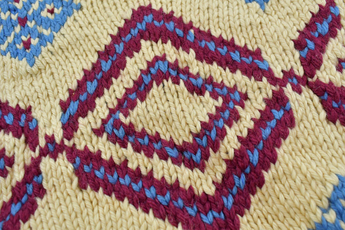 True Vintage 1960s Cowichan Pueblo Hand Knit Wool Shawl Collar Full Zip Sweater Men's S