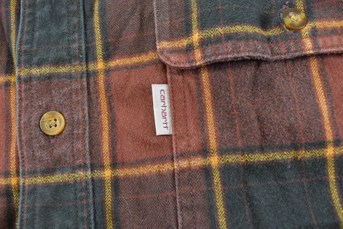 Vintage 2000s Carhartt Plaid Button Up Flannel Shirt Men's L