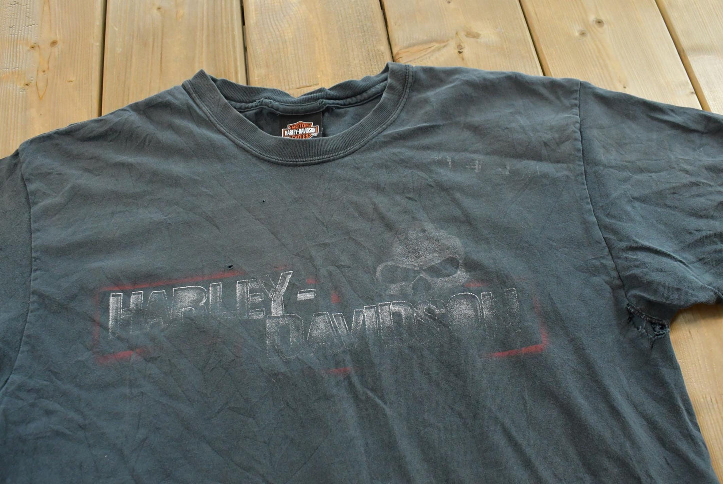 Vintage 2004 Harley Davidson Motorcycles Skull T-Shirt Men's L