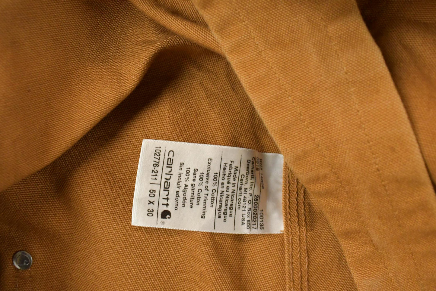 Vintage 2000s Carhartt Double Knee Canvas Bib Overalls Men's 50 x 29