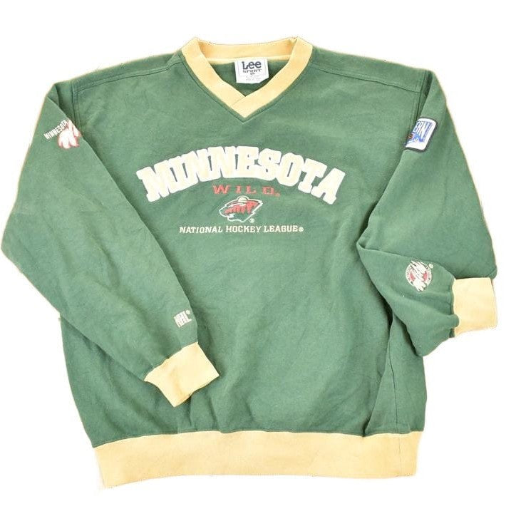 Vintage 1990s Lee Sport Minnesota Wild NHL Hockey Crewneck Sweatshirt Mens L