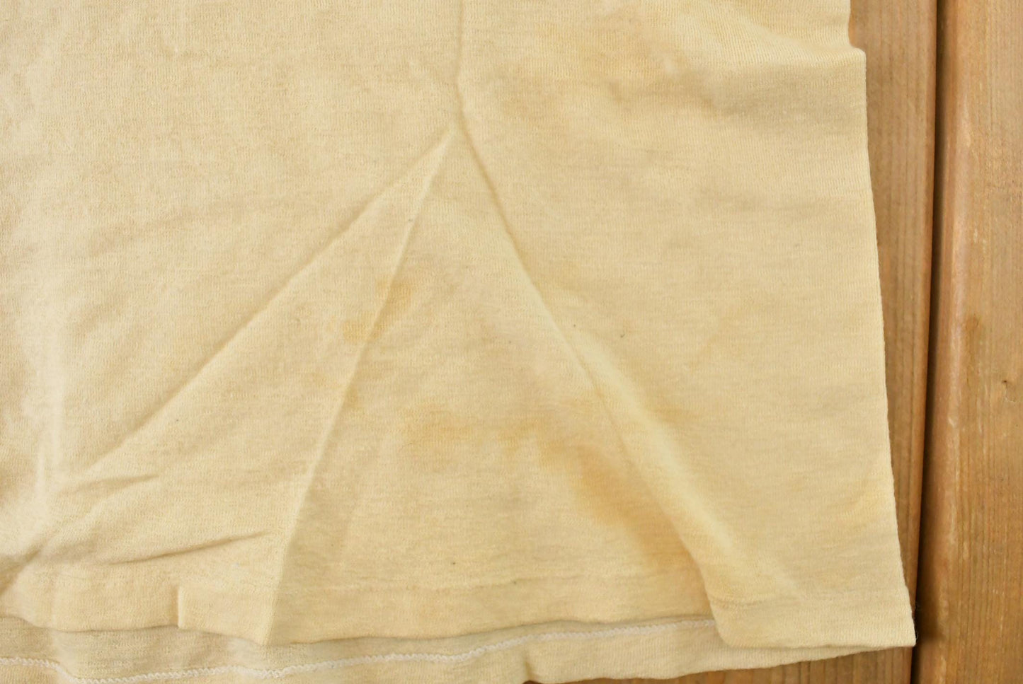 Vintage 1990s Fraly Wool Silk Blank Beige T Shirt Women's M