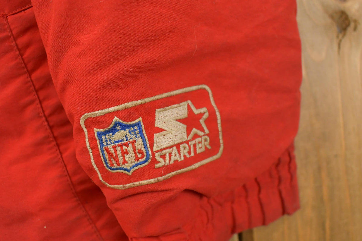 Vintage 1980s San Francisco 49ers Starter NFL Down Parka Jacket Men's Medium