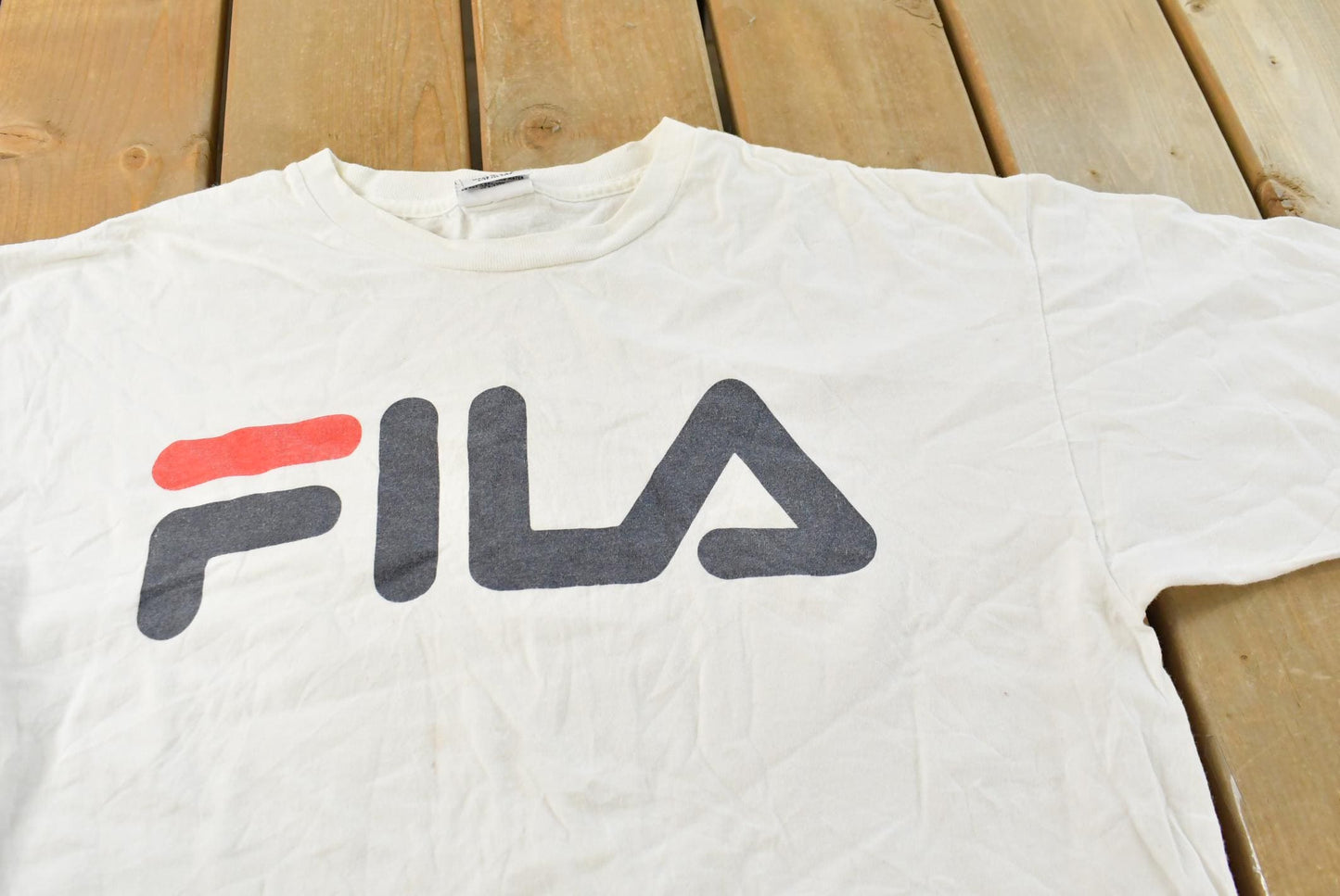 Vintage 1990s Fila Logo Graphic T-Shirt Men's L