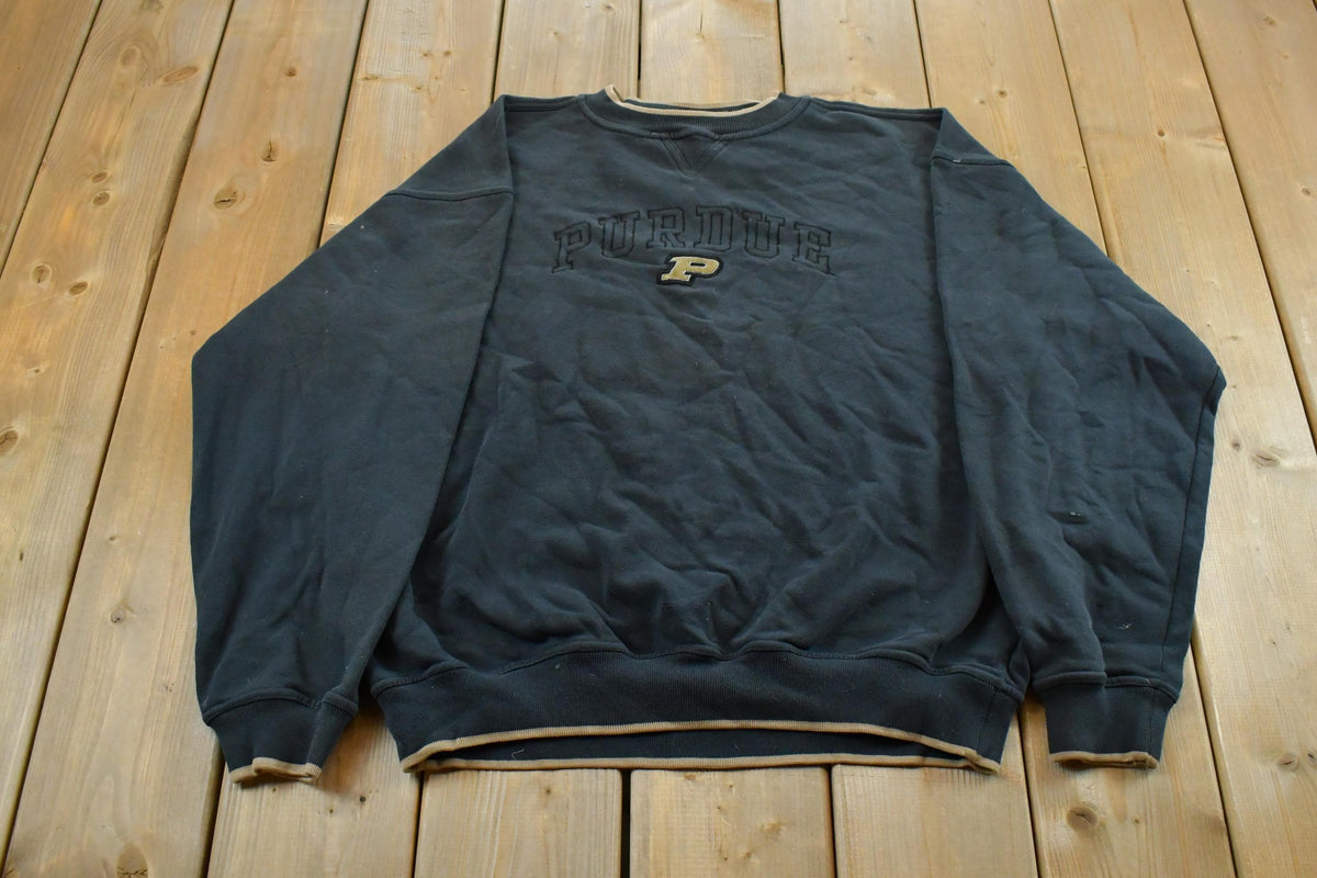 Vintage 1990s Purdue University Crewneck Sweatshirt Men's L / NCAA College Spellout / 90s Collegiate Sweater / Heavyweight