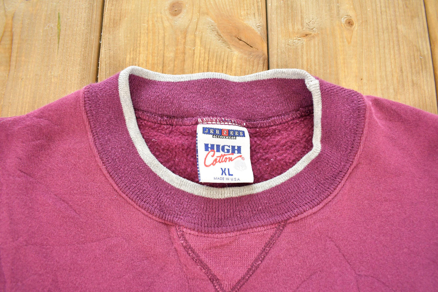 Vintage 1990s Jerzees Activewear Blank Maroon Crewneck Sweatshirt Men's XL