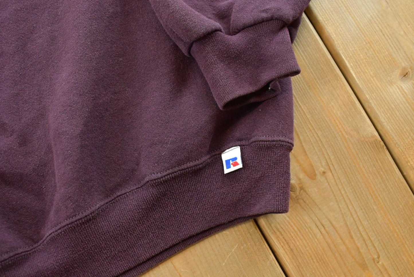 Vintage 1990s Russell Athletics Blank Purple Crewneck Sweatshirt Men's XL
