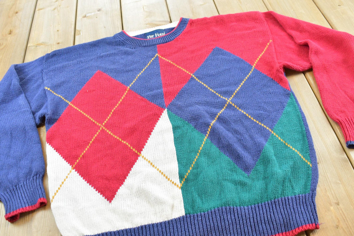 Vintage 1990s Par Four Golf Cotton Knit Crewneck Sweater Men's M