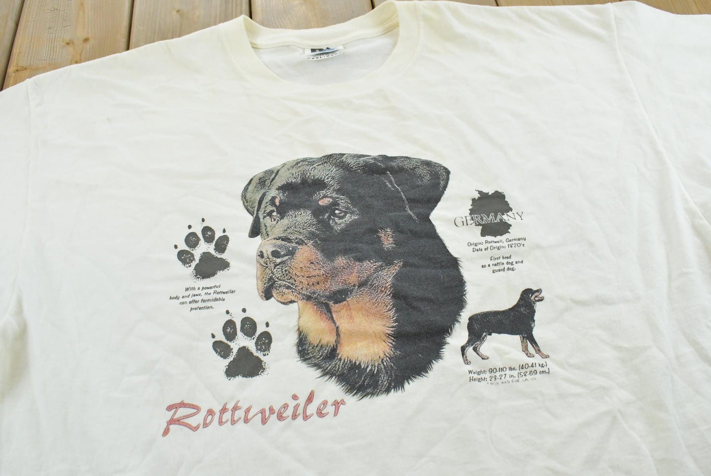 Vintage 1990s Rottweiler Dog Pet T-Shirt Men's 3XL