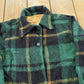 True Vintage 1970s Wool Flannel Over Shirt Shacket Men's S / Outdoors Hiking Button Up / 70s Plaid