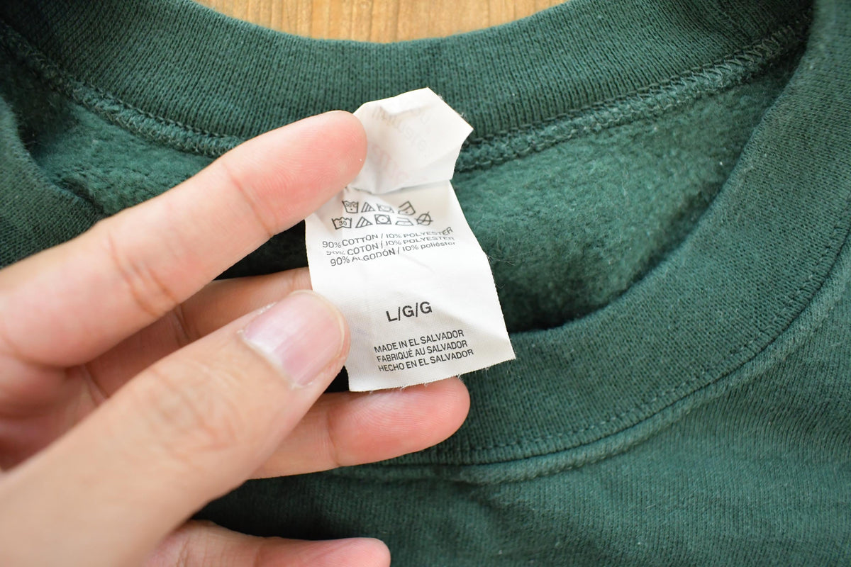 Vintage 2000s Hanes Blank Green Crewneck Sweatshirt Men's L