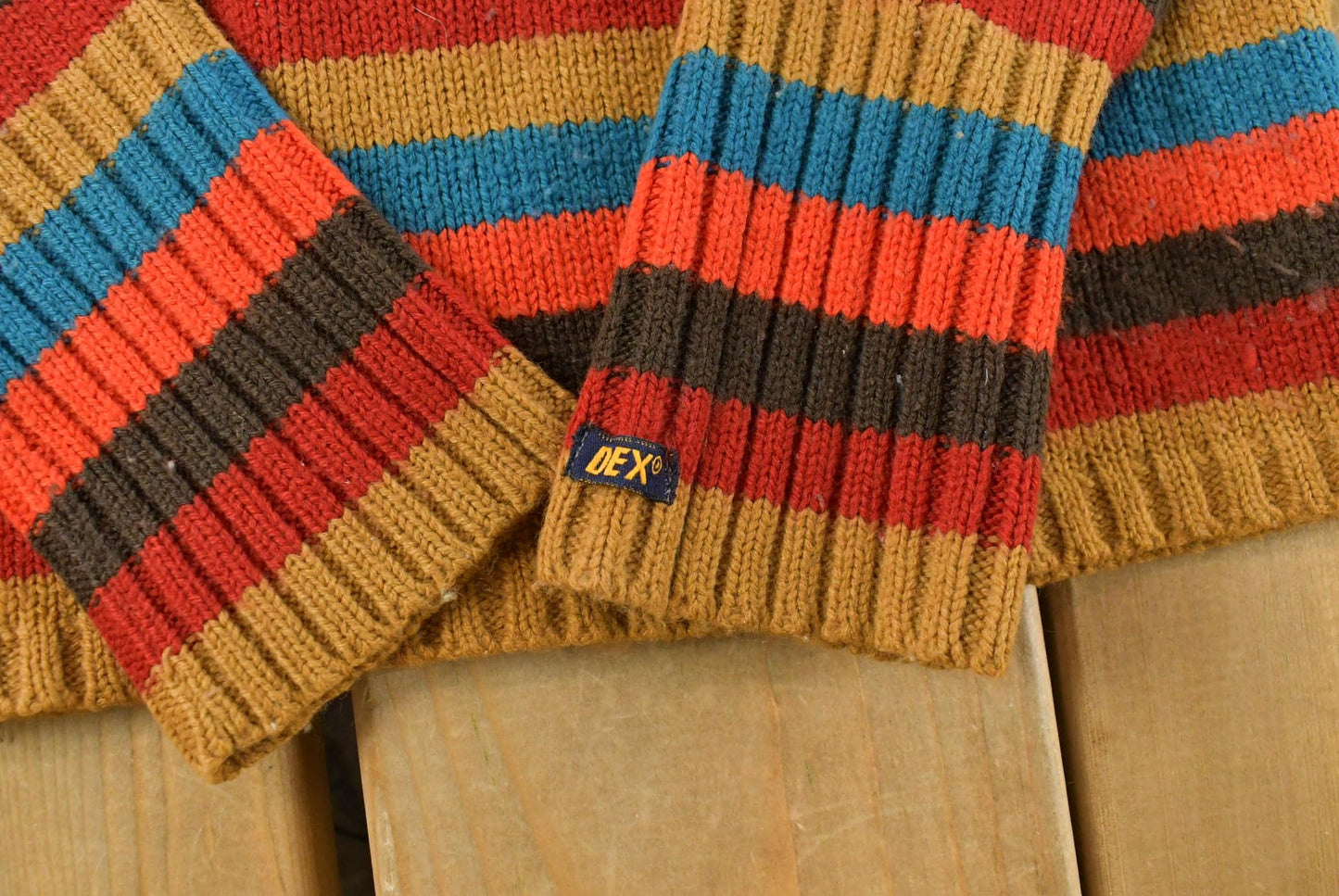 Vintage 1990s Dex Striped Knitted Turtleneck Sweater Women's XS