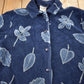 Vintage 1990s Robert Kitchen Leaves Theme All Over Print Fleece Sweater Men's Large