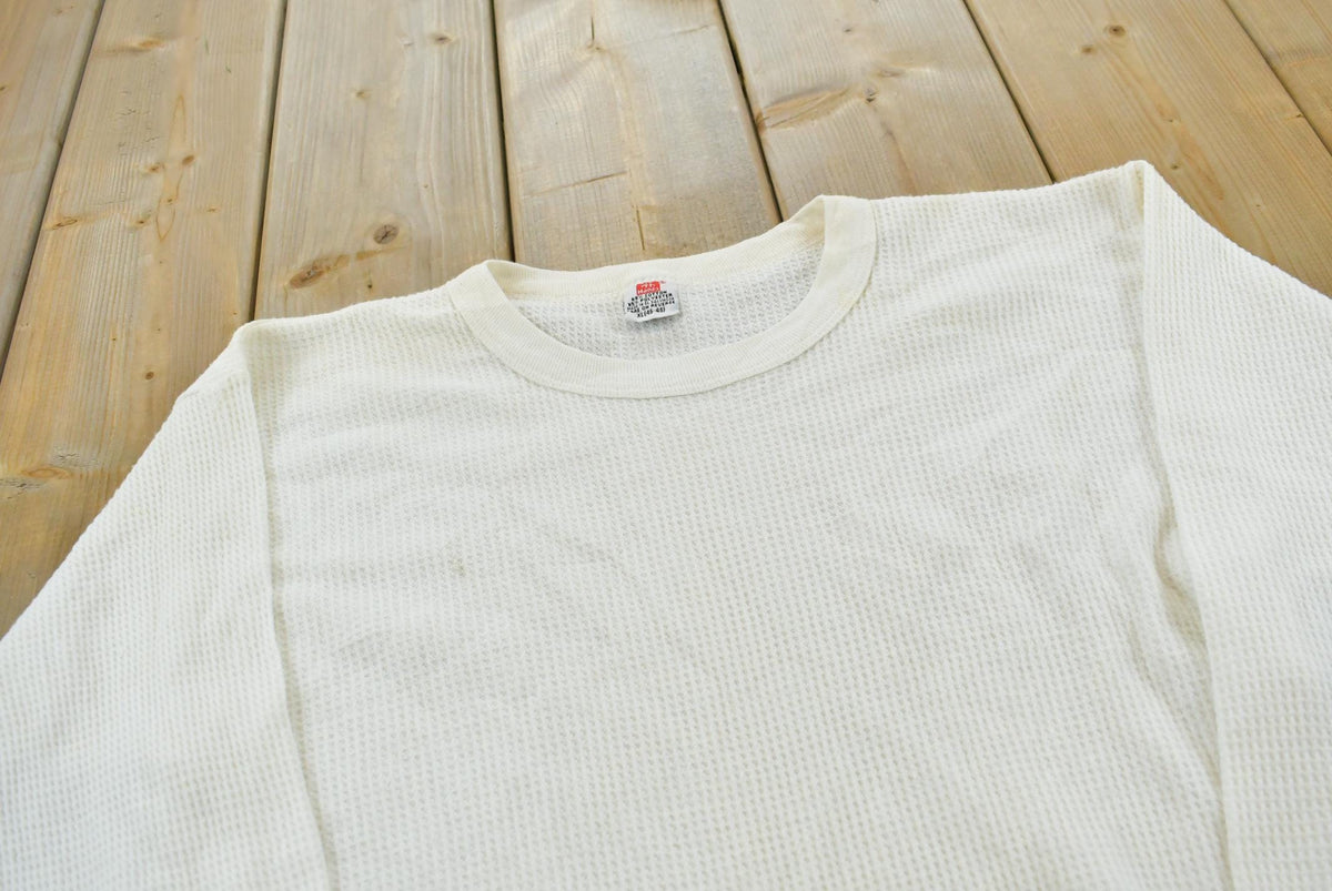 Vintage Y2K Hanes Thermal Long Sleeve Undershirt Men's L