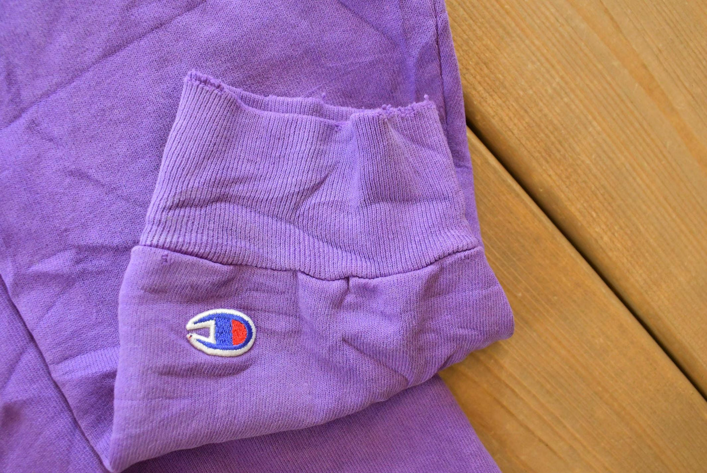 Vintage 1990s Champion Script Logo Purple Crewneck Sweatshirt Men's Medium