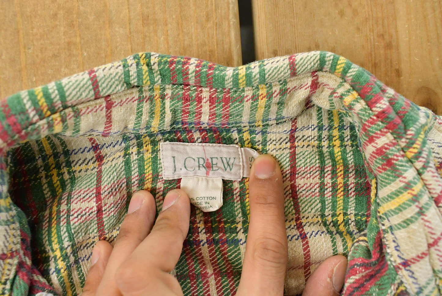 Vintage 1990s J Crew Plaid Flannel Button Up Shirt Men's XS