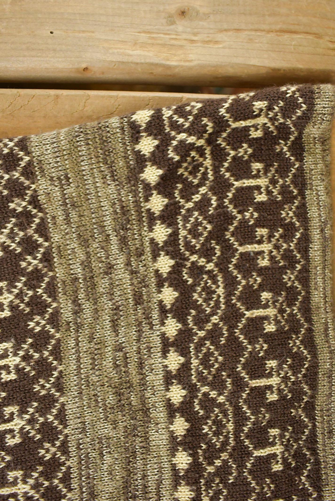 Vintage 1970s Nordic Pattern Knit Dress Women's S