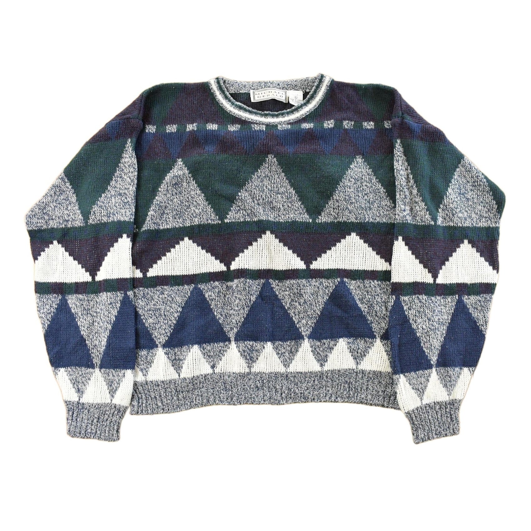 Vintage 1990s Michael Gerald Abstract Knit Sweater Men's Large