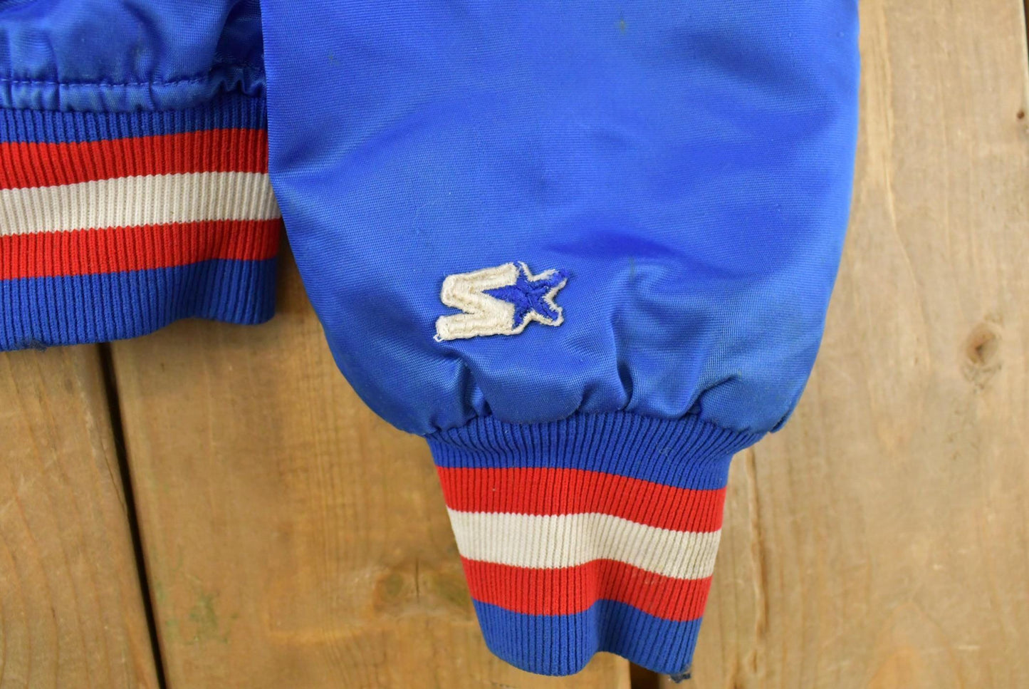 Vintage 1980s New England Patriots NFL Satin Snap Button Bomber Jacket Men's Medium