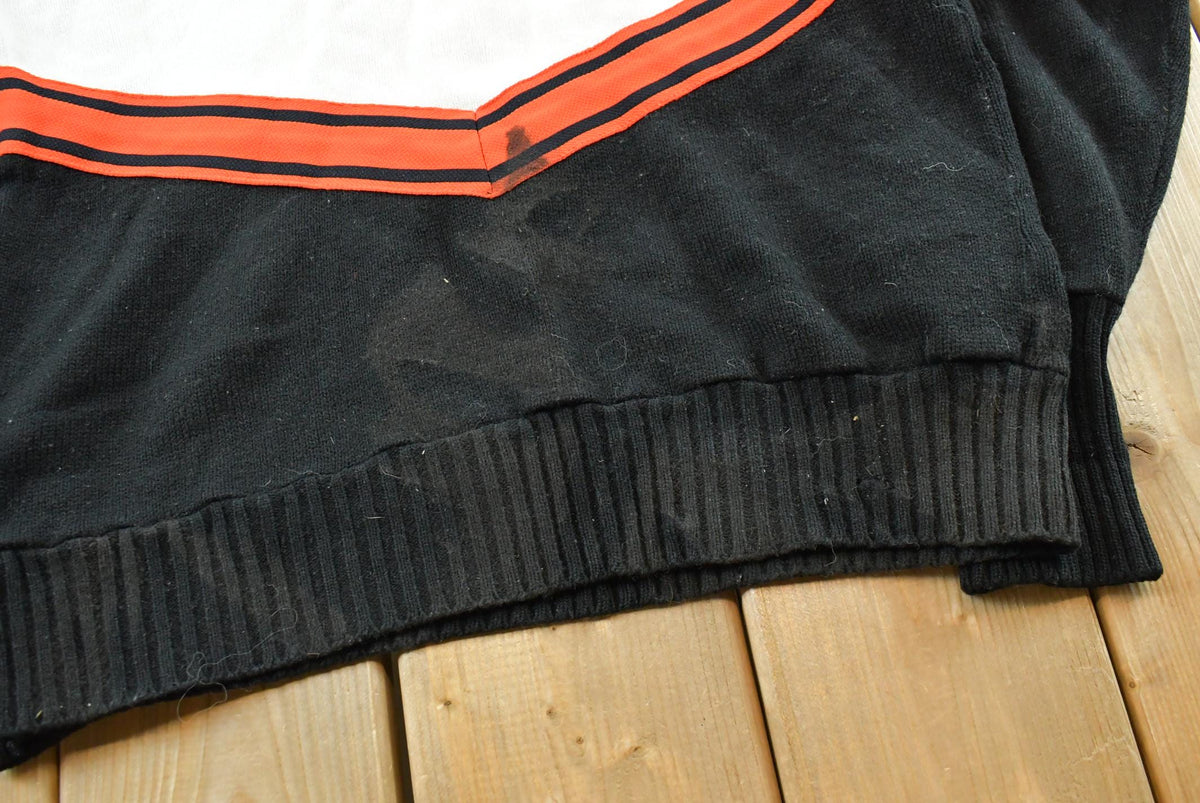 Vintage 1980s Embroidered B Cheerleading Acrylic Knit Crewneck Sweater Women's L