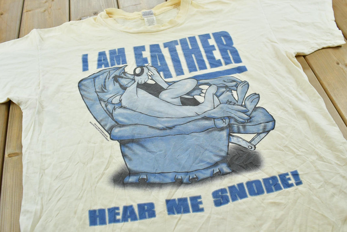 Vintage 1996 Looney Tunes Taz I Am Father Hear Me Snore Funny T-Shirt Men's 2XL
