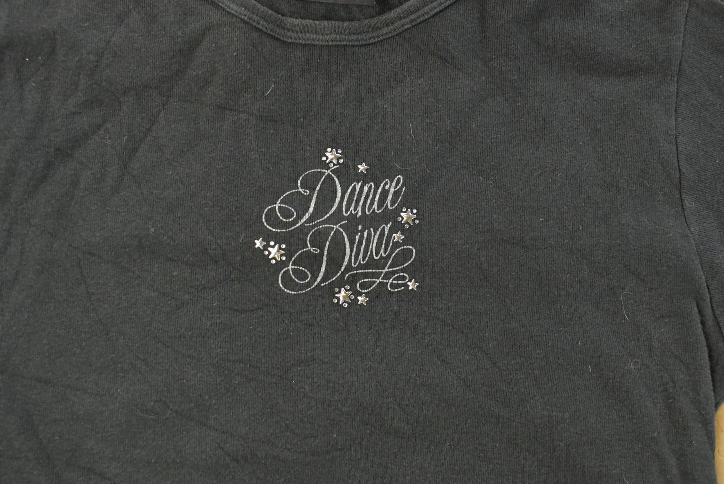 Vintage Y2K Alore Dance Diva Bedazzled Baby Tee Women's XL